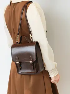 British Academy Style Small Backpack, 2026 New Vintage Flip Cover Cambridge Bag, Student Bookbag, Fashionable and Practical
