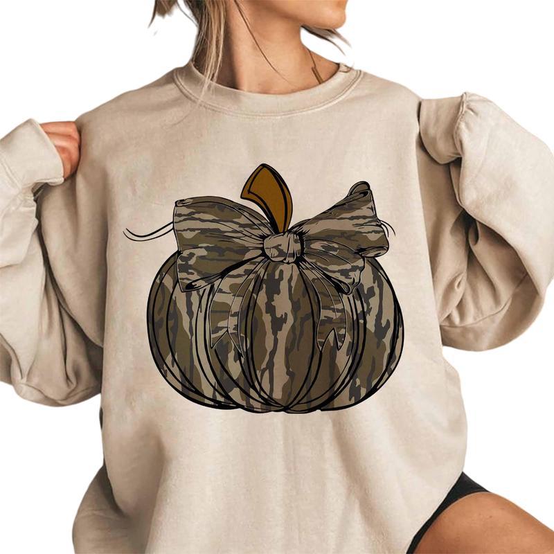 Camo Coquette Bow Pumpkin Sweatshirt &hellip;