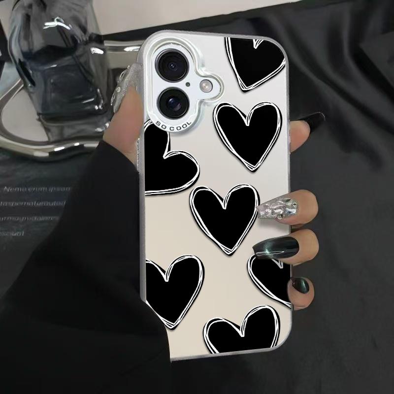 Heart Doodle Artwork Patterns Phone Case Durable Hard Acrylic Back Case With An Anti-Yellowing Coating, Made From High-Quality Designed For Reliable Drop Protection For Your Phone For iPhone 17.16.15.14.13.12.11.X.XS.XSMAX.XR.8.7