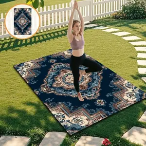 Vintage Persian Print Yoga Mat, High Density Non-Slip Shock Absorbing Fitness Pad, Wide Thick Stable Support, Durable Noise Reduction