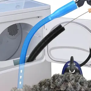 LMMAKE Dryer Vent Cleaner Kit with Universal Connector Flexible Lint Brush & Vacuum Hose for Most Dryers and Refrigerator Coils Blue Universal Compatibility Standard Fit