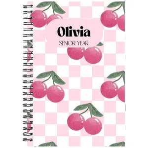 Personalized Back to School Notebooks with Retro Design - 120 pages ruled line or graph paper - Spiral bound Journal