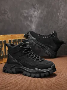 Men's Fall Winter New High-Top Work Boots, Tactical Hiking Boot, Durable Wear-Resistant Outdoor Sports Hiking Anti-Slip Short Casual Boots