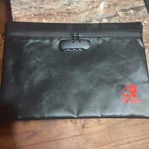 QLASH Fireproof Document Bag with Water Resistant Zipper, Important Document Organizer & Money Bag for Home Office, Large Storage Pouch for Cash, Passport, Legal Documents (Bolsa para Documentos y Dinero)