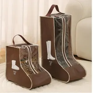 Waterproof Shoe Storage Bag Portable Dustproof High Heels Short Boots Long Shoe Zipper Pouch Moisture-proof Home Organize Tool