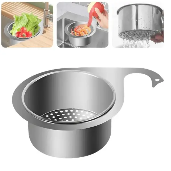 Stainless Steel Swan Sink Strainer Basket KitchenSink Drain Filter Durable Mesh Design for EfficientWater Drainage Easy Clean