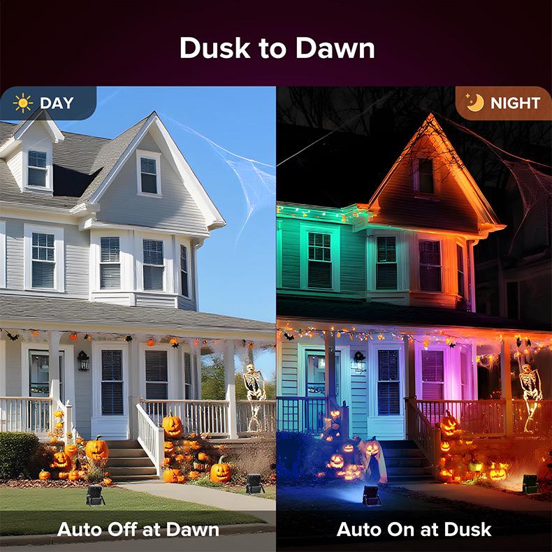 SANSI RGBW LED Outdoor Flood Lights 80W/120W/160W, Energy Efficient, Ideal for Pool Parties, Stage, & Landscape, IP66 Waterproof, 2-Pack, Perfect for Halloween , Halo Landscape Light, Outdoorfun Decorative