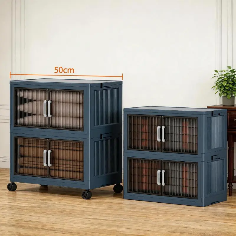 Collapsible 5 Tier Storage Bins, Wheeled Plastic Stackable Folding Storage Boxes for Multi-Purpose Organization Collapsible 5 Tier Storage Bins, Wheeled Plastic Stackable Folding Storage Boxes for Multi-Purpose Organization