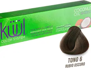 Kuul Color System Permanent Hair Dye 6 Rubio Oscuro 3.04 fl oz tube container Haircare Storage