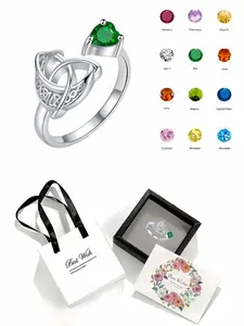 Celtic Oath Luxury niche witch knot ring inlaid with birthstone and diamonds.Comes with an exquisite drawer-style jewelry gift box for women.Perfect for birthdays, Mother's Day, Valentine's Day, Christmas and anniversaries.