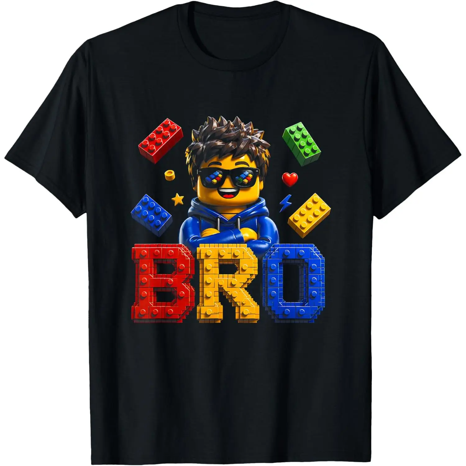 100%cotton Building Blocks Boy Girl Birthday Brother Bro Master Builder T-Shirt