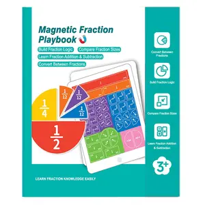 Magnetic fraction demonstration book, 2025 upgraded version of magnetic fraction refrigerator magnet-Can be adsorbed on the refrigerator learn anytime and anywhere Gifts