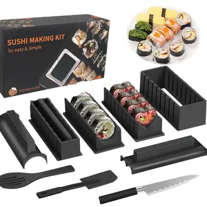 For Sushi Making Beginners, Complete Sushi Making Solution, 11 Pcs Professional Sushi Making Tool Set, Sushi Mat, Press & Molder, Even Beginners Can Easily Make Sushi, Sushi Making Tools