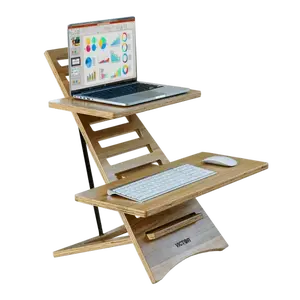 VICTOR® High Rise™ Portable Acacia Laptop Monitor Riser, Commercial Office Desk Furniture Piece