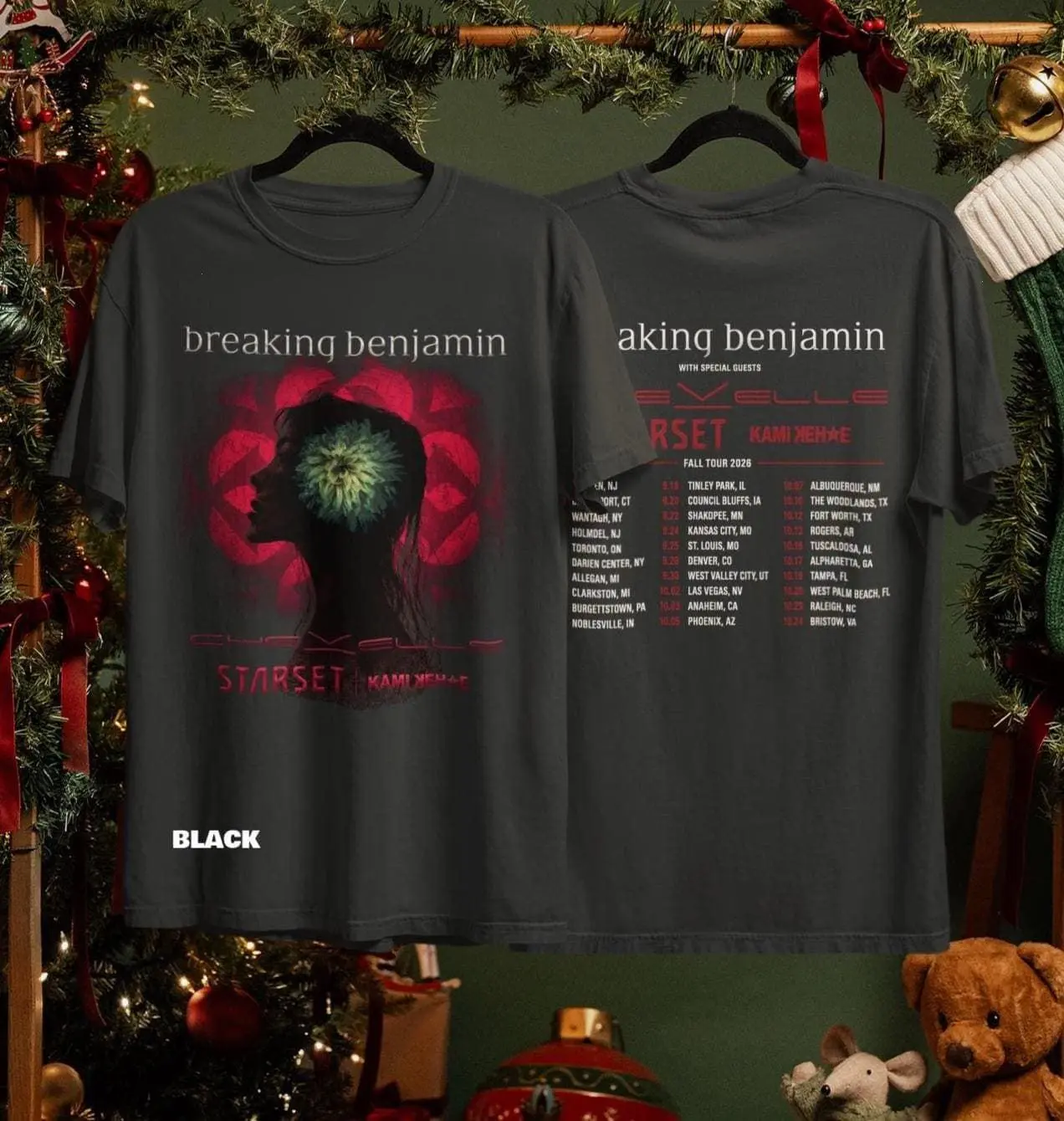 Unisex Breaking Benjamin 2026 Tour Shirt | Rock Band Graphic Tee | Music Fan Gift