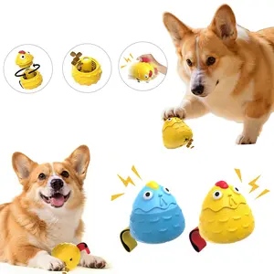 Interactive Squeaky Dog Puzzle Toy Teeth Cleaning Tough Slow Feeder Puppy Enrichment Training Toy Pet Interactive Chase Toys for Small Medium Large Dogs to Keep Them Busy Dog Enrichment for Brain Stimulation & Cognitive