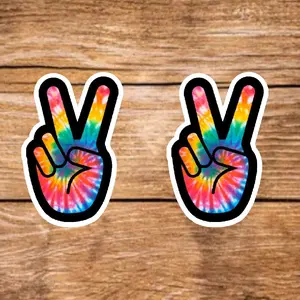 Peace Energy Stickers - 2 Pack, 3.5in, Waterproof, Glossy Finish Vinyl, Unique Design for Decor & Personalization - Perfect for DIY Projects & Gifts
