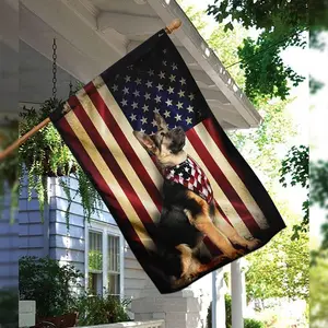 FLAGWIX German Shepherd Dogs Double Sided Flag - Patriot American Dog Flags - Decorations For Home, Outside, Patriotic House Flag Heavy Duty Canvas, Decorative Indoor Outdoor Flag