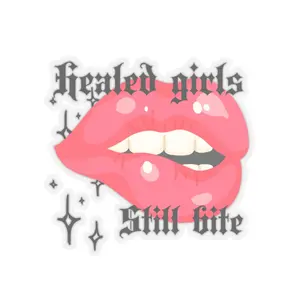 Glossy Pink Lips sticker | Kiss-Cut Stickers, Gothic Script, Sparkles