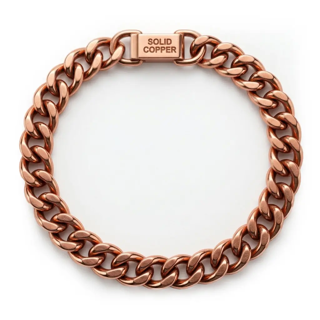 Copper Link Bracelet — Solid Copper Heavy Chain Style Healing Jewelry