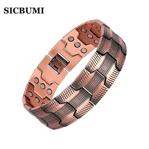 Sicbumi Copper Bracelet for Men, Strong Magnetic Bracelets, 99.99% Pure Copper with 3500 Gauss Neodymium Magnets, Father's Day Gift