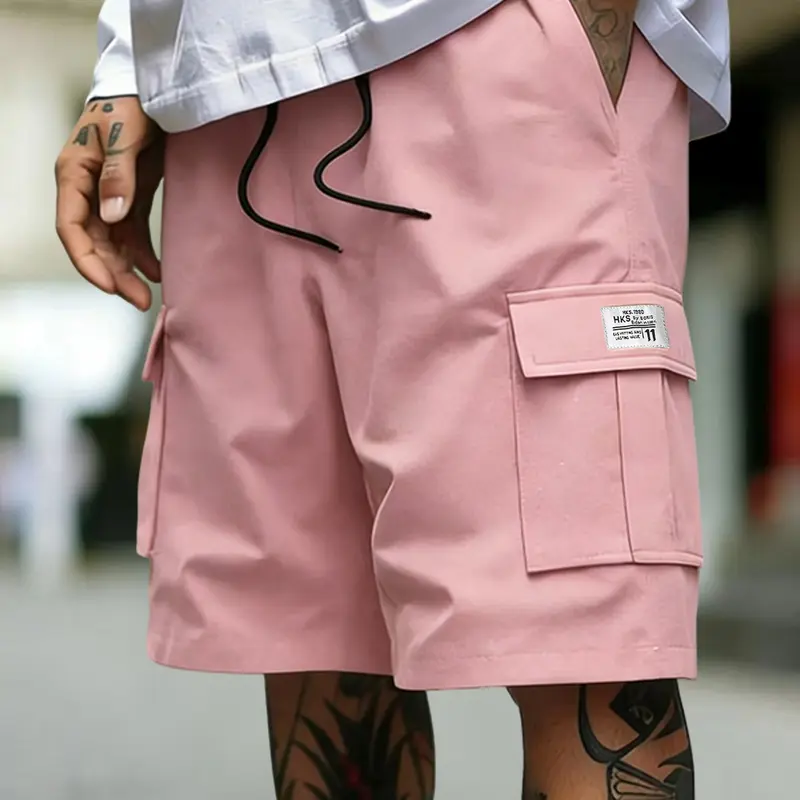 URMCZ Men’s Loose Summer Cargo Shorts - Fashion Label, Multiple Side Pockets, Lightweight Breathable Utility Work Wear, Army-Style Combat Design, Soho Chic Casual Option, Father’s Day Gift Idea, Side Pocket Men's Shorts