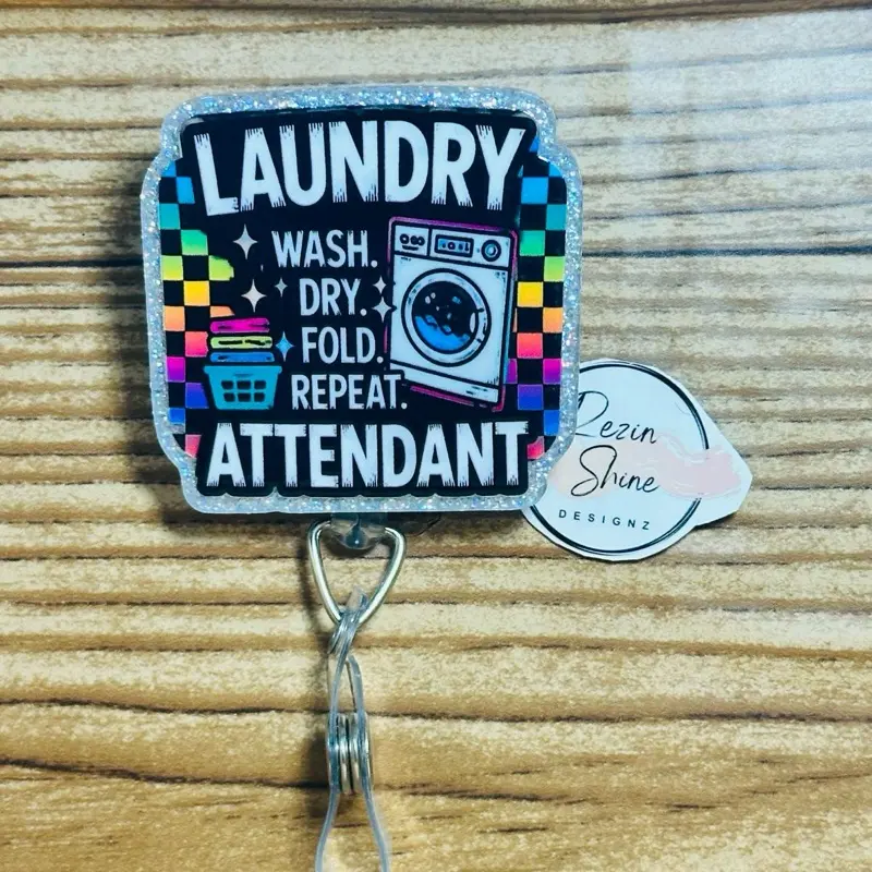 Laundry Attendant Badge Reel