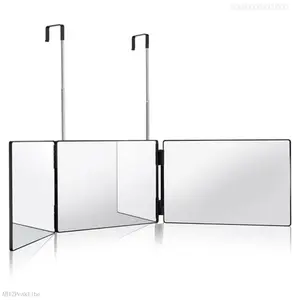 3 Way Mirror for Hair Cutting,360 Trifold Mirror with Height Adjustable Telescoping Hooks,and 5X Magnification Mirror,for Makeup, Hair StylingFFSummitSupply7AB12PeakVibe