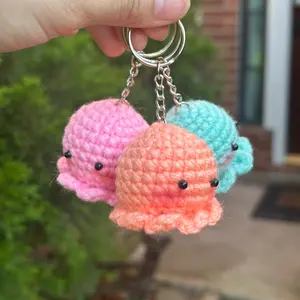 Handmade crochet octopus keychain/ cute gift ideas