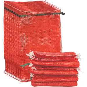 10 Pack Mesh Onion Bags, 11"x18"  Vegetable Produce Bags 10LB with Drawstring for Onions Vegetables Crawfish Citrus Firewood (10, 11''*18'')