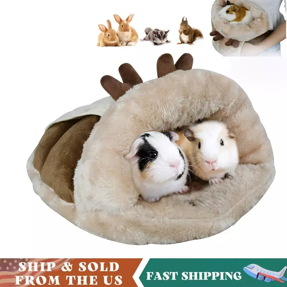HOMEYA Fleece Guinea Pig Bed - Cozy, Warm, Portable Bedding Cushion, 11in Long 4.7in Tall Small Animal Cage Nest Carrier, Ideal Birthday & New Year Gift for Rabbit Hamster Rat, Hideout Bed