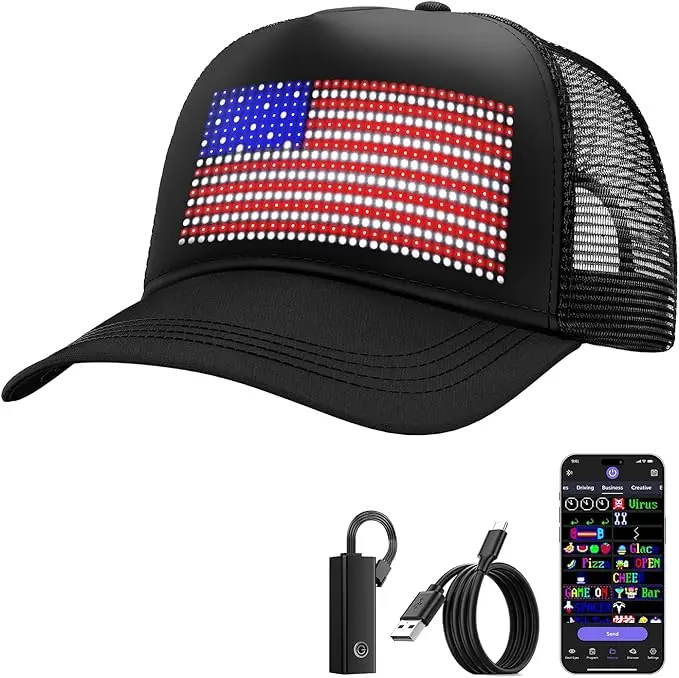 Programmable LED Hat with APP Control – DIY Scrolling Text Cap