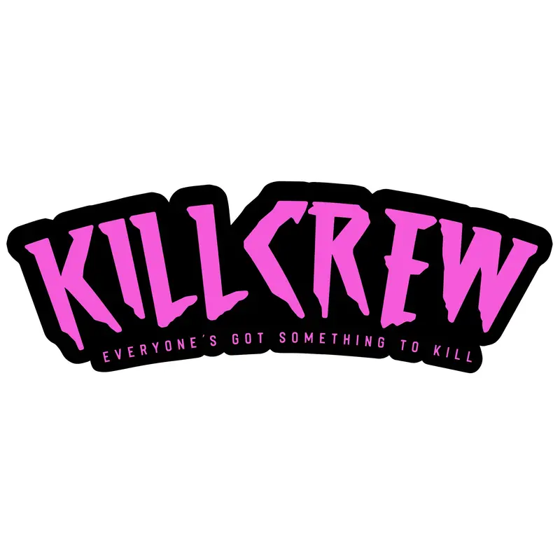 Kill Crew Original Vinyl Decal Stickers - Office Stationery Accessory for Collectors, 2 Sizes (1.85"x2", 6"x2.5"), Rustic Rebellious Design to Express Individuality, Stand Out & Personalize Belongings