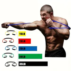 Boxing Resistance Rope Pulling Force Punching Speed Training Air Strike Elasticity Muay Thai Sanda Fighting Power Resistance Endurance Equipment for Men Women Home Gym Workout