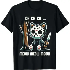[100% Cotton] Vintage Cat Movie Horror Lovely Animal Classic Meow Kitten Men Women Girls Kids T-Shirt