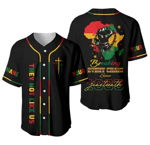 Personalized Juneteenth Break Every Chain Custom Baseball Jersey, Baseball Jersey Shirt, Outdoor Sports, Sport Shirt, Dynamic And Comfortable