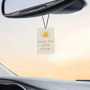 10 Pack Cute Aesthetic Car Air Freshener, Positive Reminder Hanging Freshener for Car & Room, Black Ice Inspired Scent, Double-Sided Design, Long Lasting, 10 Pack Individually Sealed, Cozy Gift