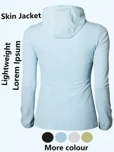 Womens Hooded Ultra-Thin Skin Jacket, Fashion Casual Trendy Comfortable Lightweight Breathable Quick Dry, Minimalist Plain Style, Loose Fit, Flattering Hide Fat, Suitable for School Work Camping Walking, Multi-Color Available All Season Must-Have