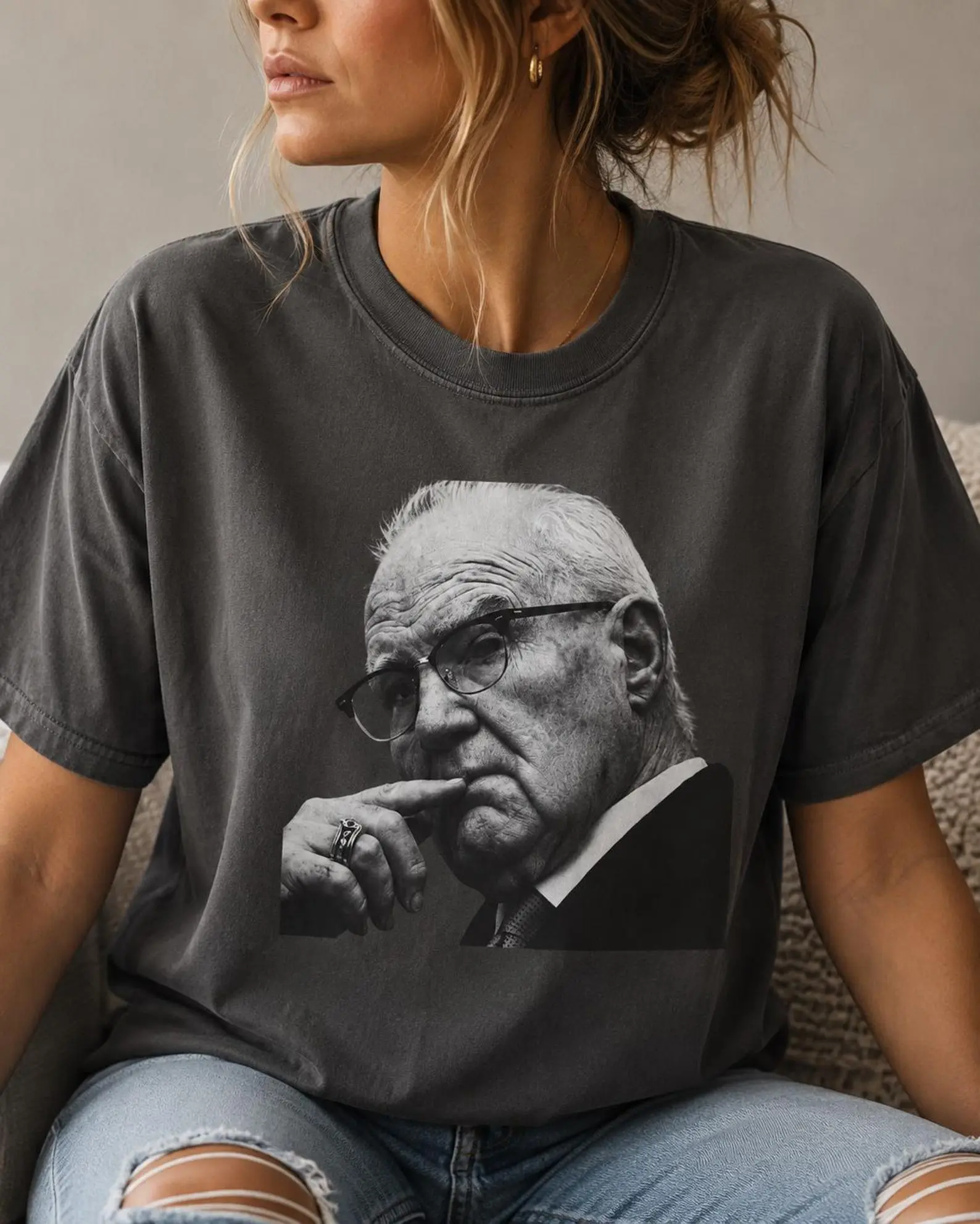 Kevin Reddington T-Shirt, Courtroom Lawyer Portrait Tee, Lindsay Clancy Trial Shirt, Black and White Photo Tee