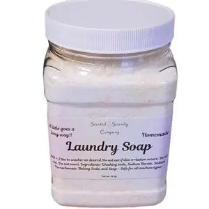 Homemade All Natural Powdered Laundry Soap, 32 oz gripper bottle with scoop, 64 Loads, Simple Ingredients