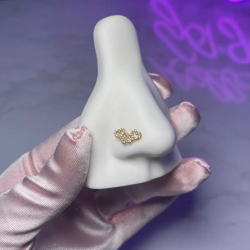 Triple Heart Nose Stud