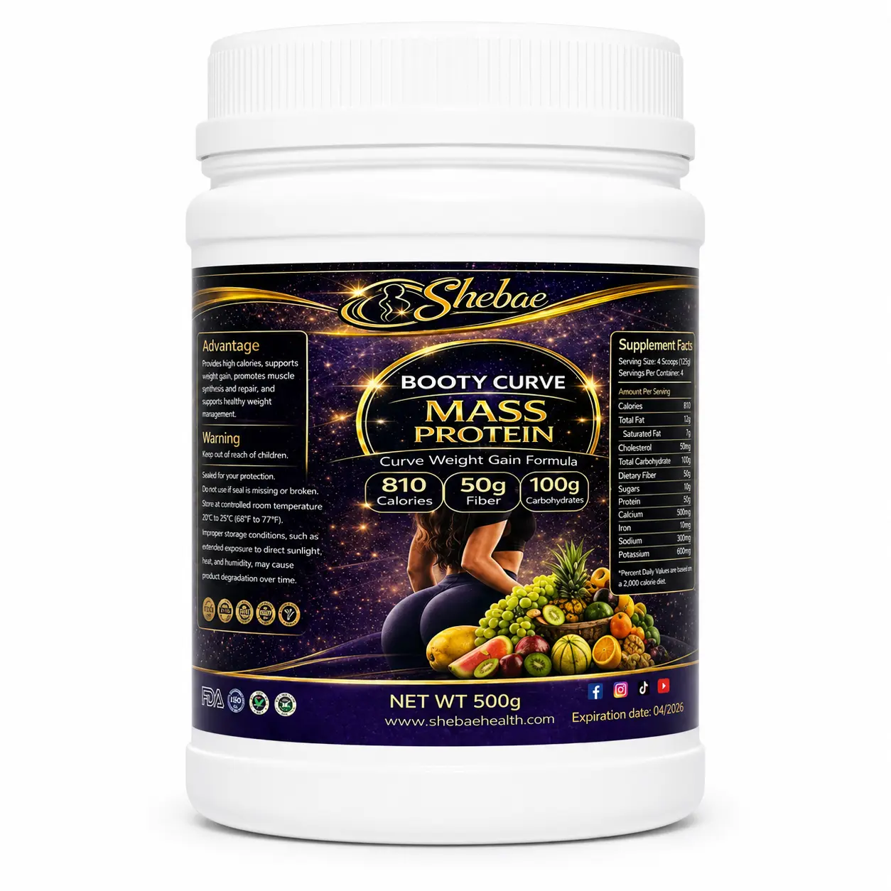 Extreme Mass Protein Powder - Nutritional Powdered Supplement Drink Mix