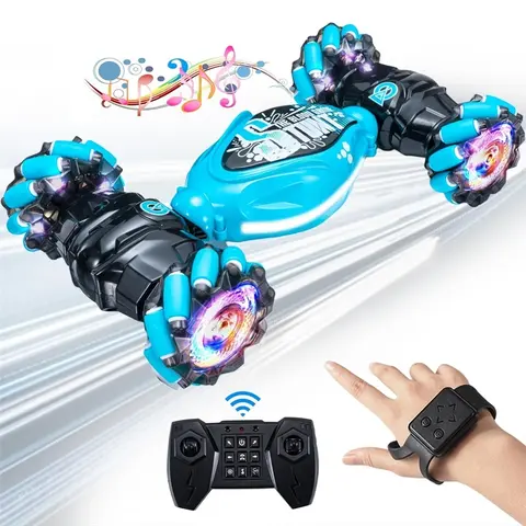 1:14 RC Stunt Car, 2.4GHz 4WD Remote Control Gesture Sensor Cars Toys, with Lights Off Road Vehicle 360° Rotation and Climb, for Kids Birthday Gifts