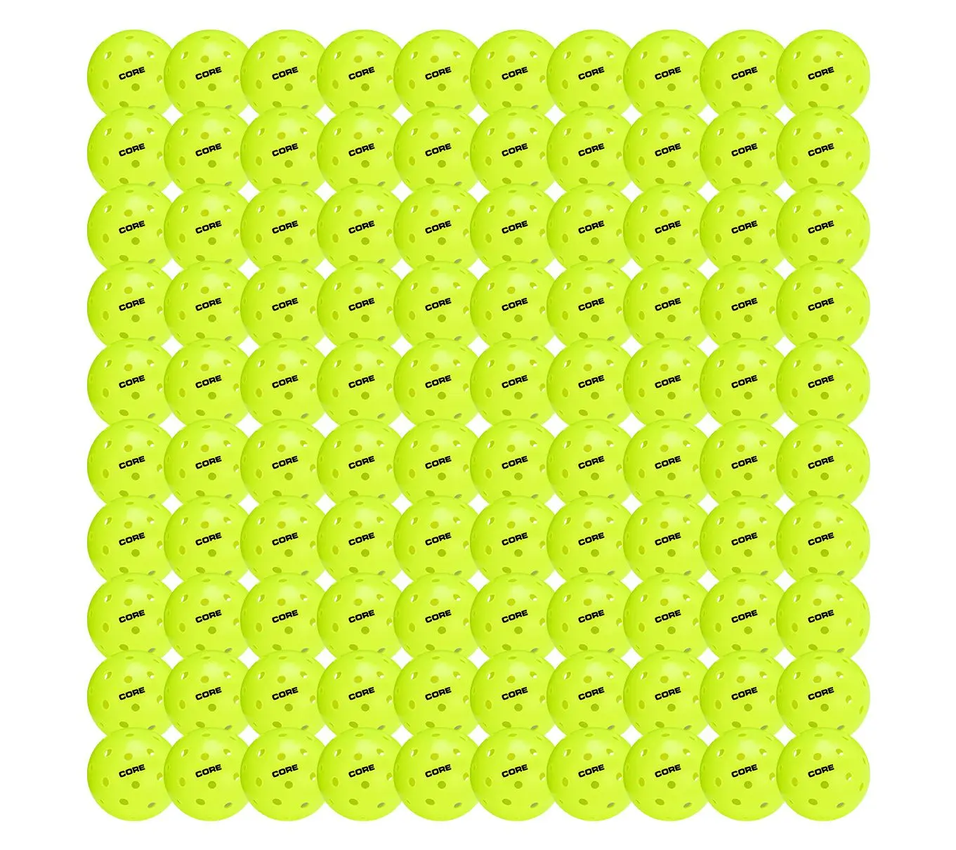 CORE Pickleball Outdoor Neon Balls - 100 Pack