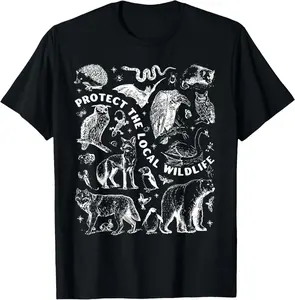 100% Cotton Protect The Local Wildlife Forest Animals Nature Woodland T-Shirt