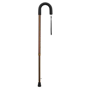 Mabis 502-1315-5400 Retractable Ice Tip Cane - Standard Grip - Bronze, Adjustable, Round Top