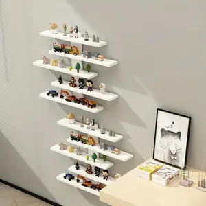 5-Tier Minimalist Floating Shelf - White or Black Wall Organizer for Home Decor & Storage