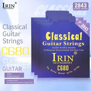 Irin C680 Classical Guitar Strings Nylon Silver Color Wound, High-Quality Musical Instrument Accessories, Perfect for Acoustic Guitars