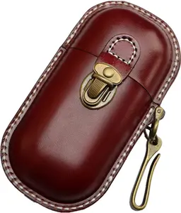 Handmade Leather Eyeglass Case Hard Shell Retro Men And Women Sunglasses Nearsighted Glasses Hooks Protection Box