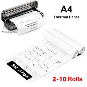 SJPACK 2-10 Rolls A4 Letter Size 8.5"x11" Thermal Printing Paper Quick-Dry Portable Continuous Paper Roll for Phomemo M08F M832 M834 Wide Application